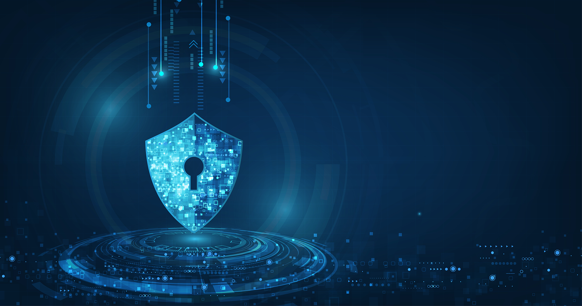 digital shield with key hole